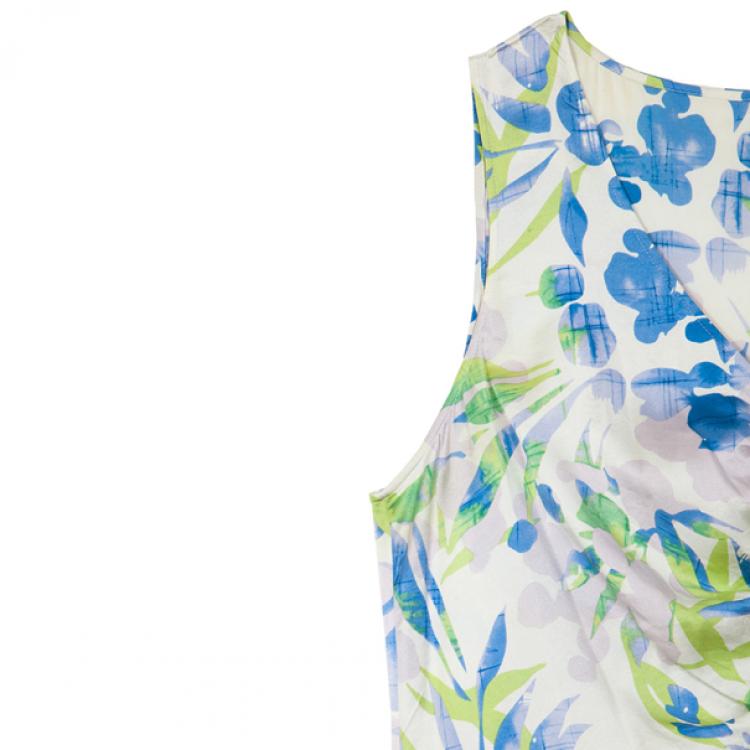 Pre Owned St. John Sleeveless Floral Blouse L