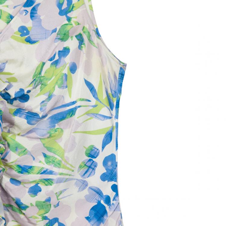 Pre Owned St. John Sleeveless Floral Blouse L