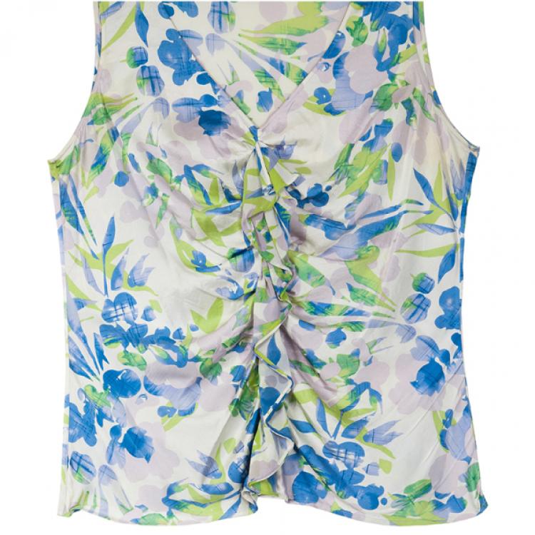 Pre Owned St. John Sleeveless Floral Blouse L