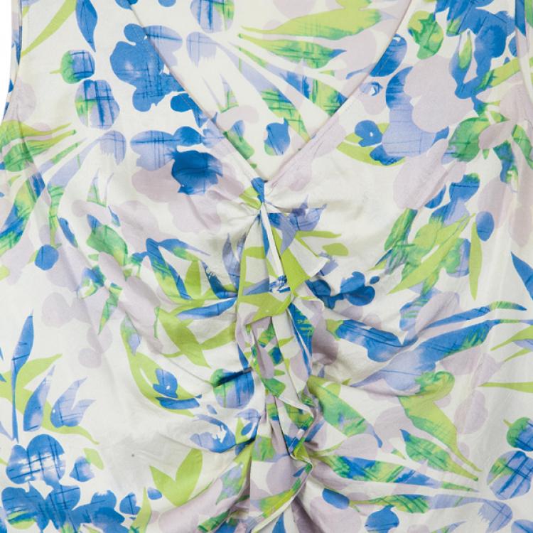 Pre Owned St. John Sleeveless Floral Blouse L