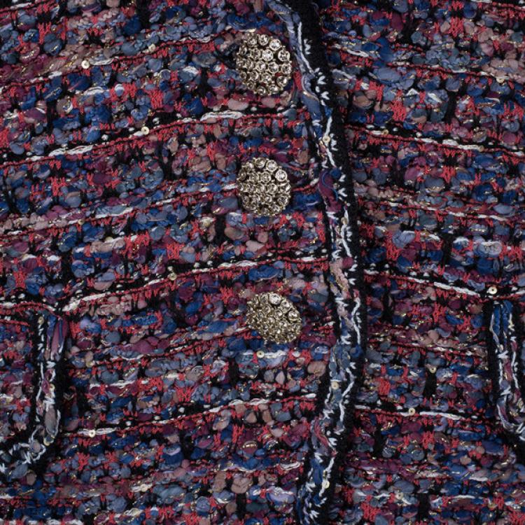 Pre Owned St. John Pink Tweed Knit Jacket L
