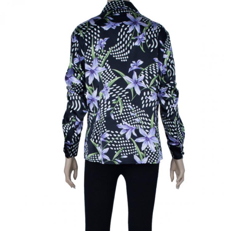 مملوكة مسبقًا St. John Silk Floral Shirt L