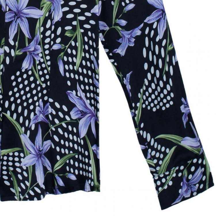 مملوكة مسبقًا St. John Silk Floral Shirt L