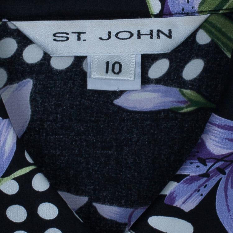 مملوكة مسبقًا St. John Silk Floral Shirt L