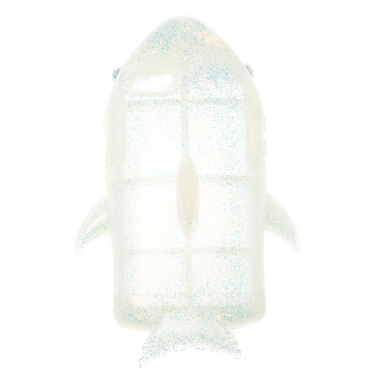 Pre Owned Stella McCartney White Glitter Rubber Shark iPhone 7 Case