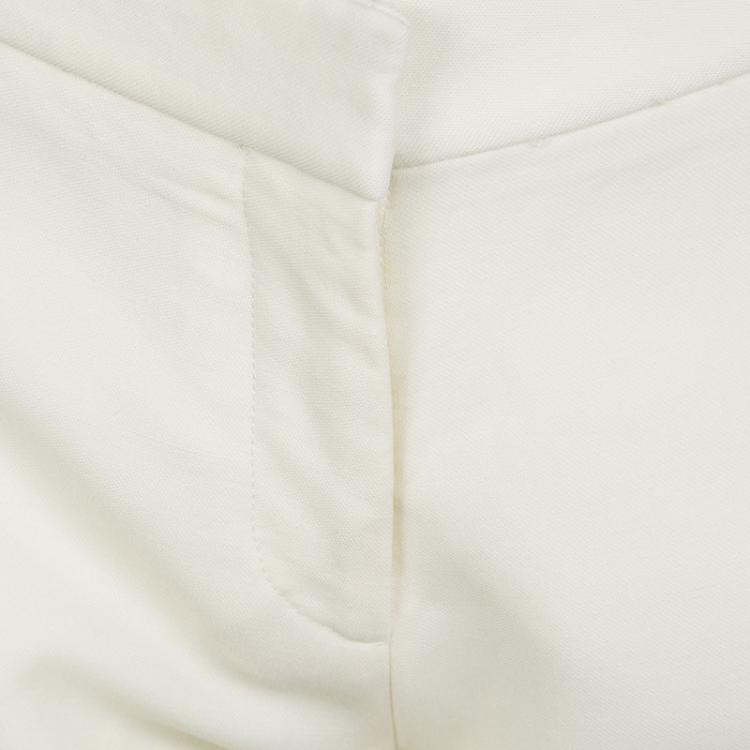 Pre Owned Stella McCartney Cream Wool Mohair Wide Leg Alberta Trousers S