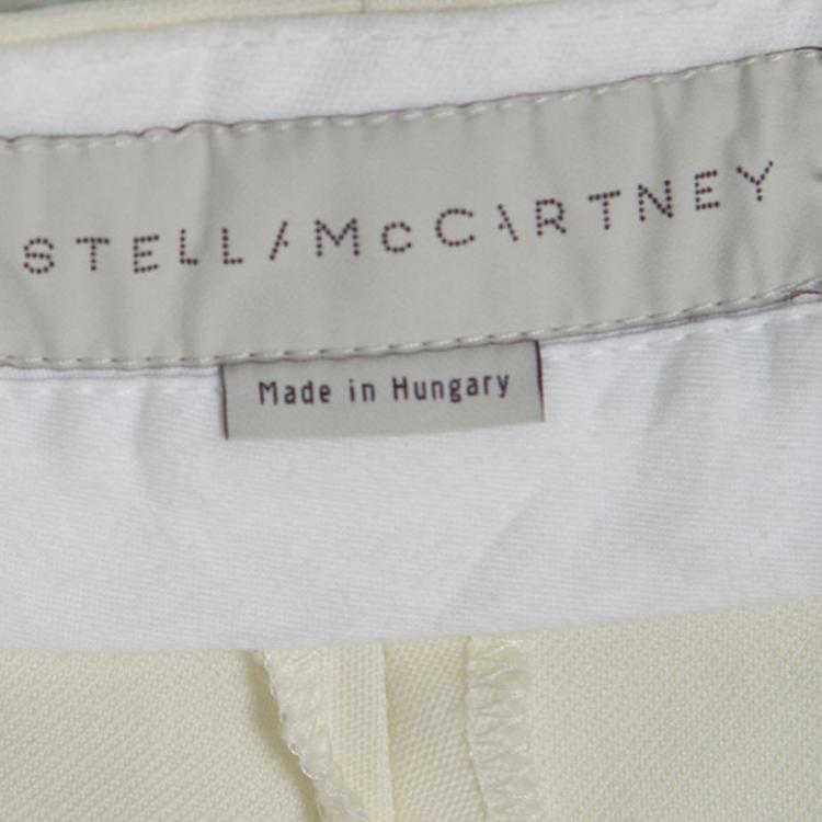 Pre Owned Stella McCartney Cream Wool Mohair Wide Leg Alberta Trousers S