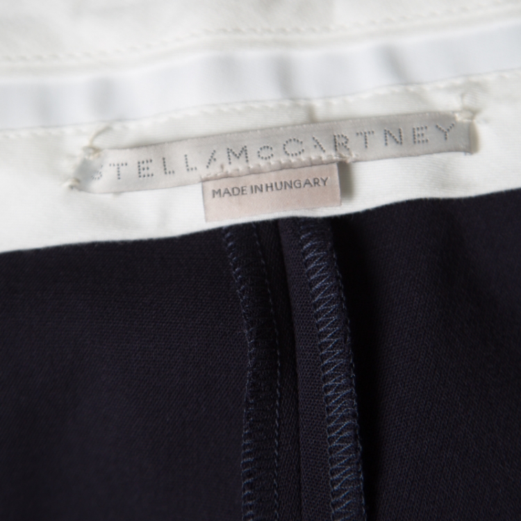 Pre Owned Stella McCartney Navy Blue Wool Cropped Eden Kick Pants L