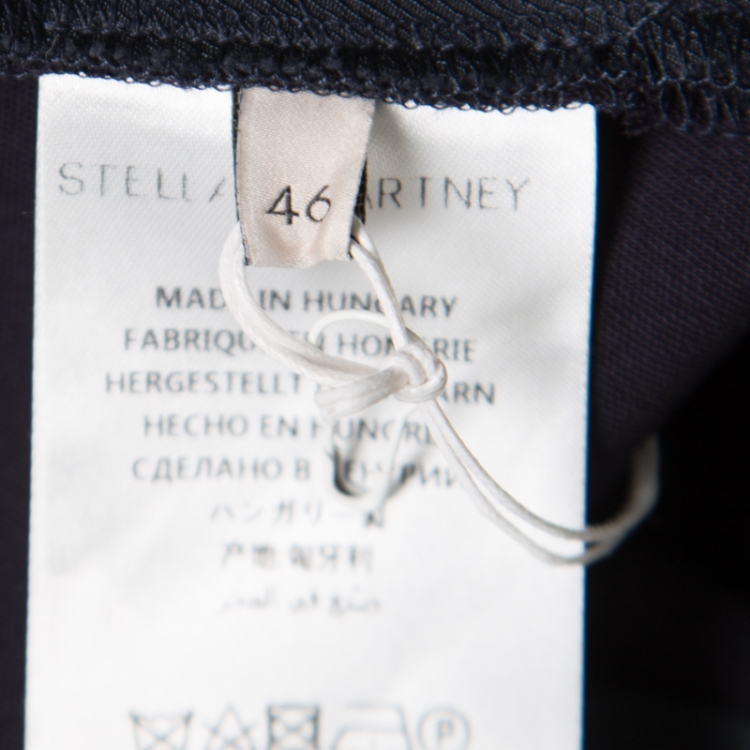 Pre Owned Stella McCartney Navy Blue Wool Cropped Eden Kick Pants L