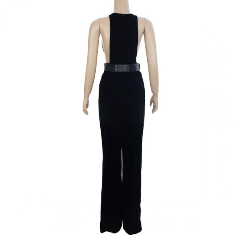 Pre Owned Stella McCartney Anna Stretch-Cady Velvet Jumpsuit S