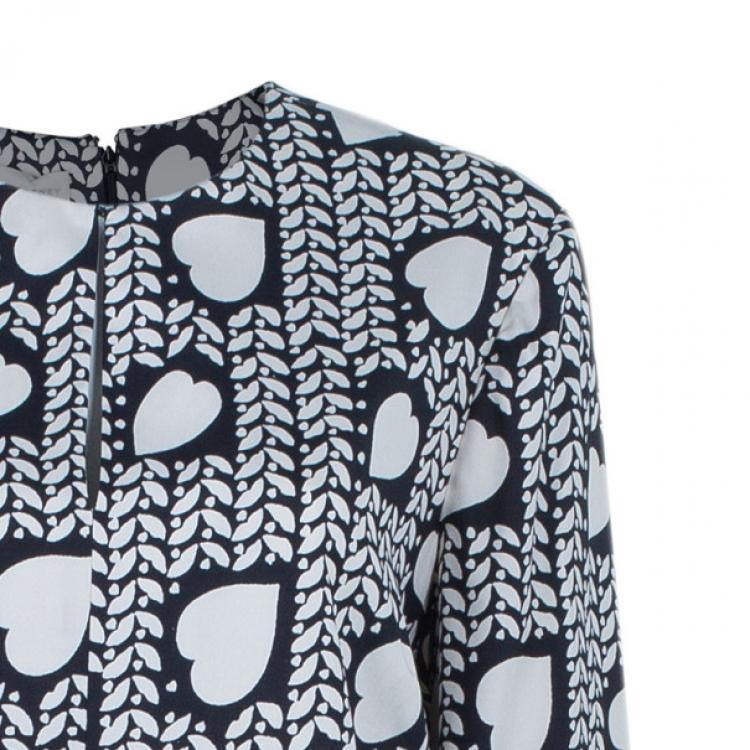 Pre Owned Stella McCartney Heart Monochrome Print Shift Dress M