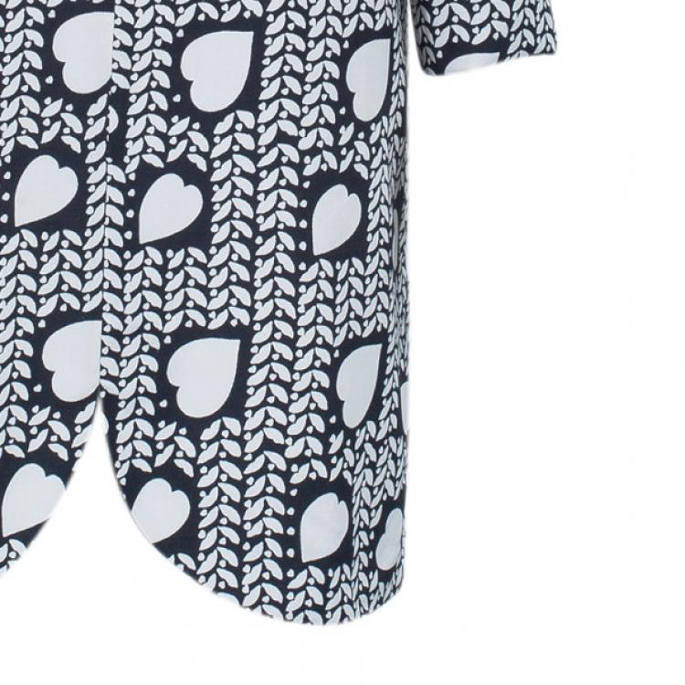 Pre Owned Stella McCartney Heart Monochrome Print Shift Dress M