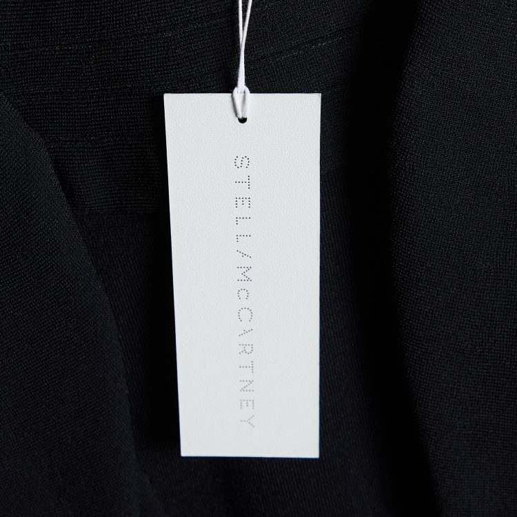 مملوكة مسبقًا Stella McCartney Black Knit Pleat Detail Knee Length Dress XS