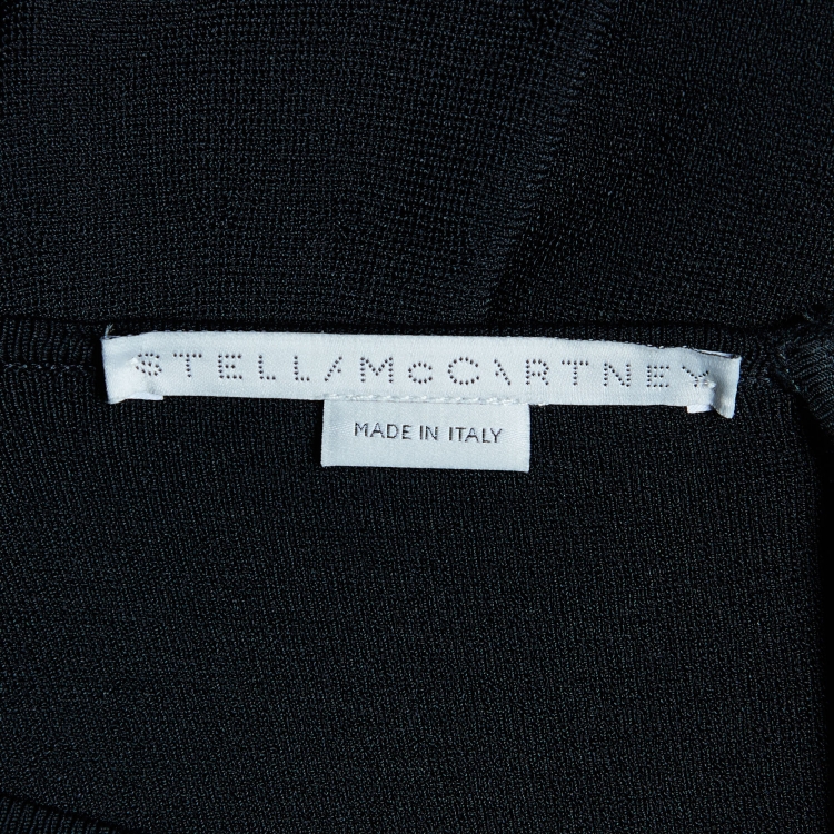 مملوكة مسبقًا Stella McCartney Black Knit Pleat Detail Knee Length Dress XS