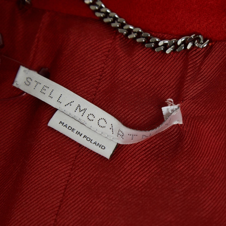 Pre Owned Stella McCartney Orange Wool Double Breasted Trench Coat S