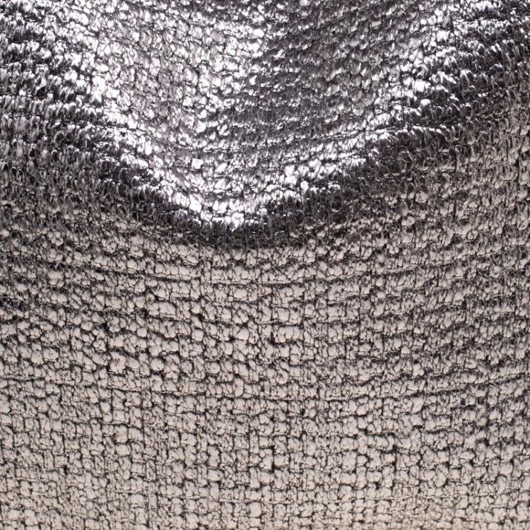 Pre Owned Stella McCartney Metallic Silver Boucle Fabric Small Falabella Tote