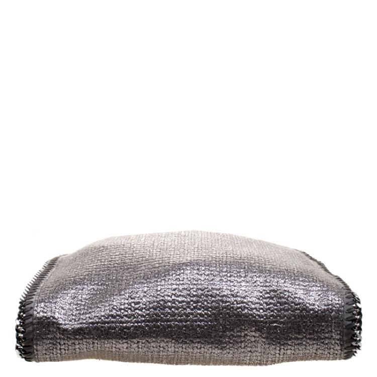 Pre Owned Stella McCartney Metallic Silver Boucle Fabric Small Falabella Tote