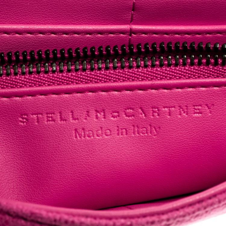 Pre Owned Stella McCartney Pink Faux Suede Falabella Flap Wallet 