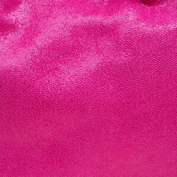 Pre Owned Stella McCartney Metallic Pink Faux Leather Mini Falabella Tote