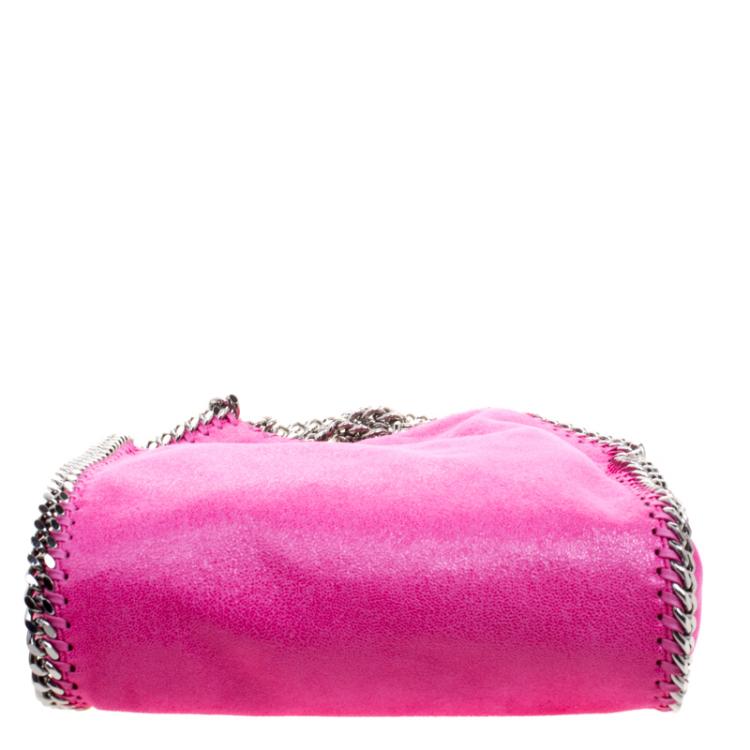 Pre Owned Stella McCartney Metallic Pink Faux Leather Mini Falabella Tote
