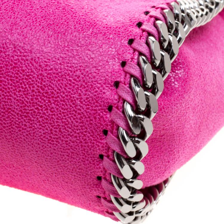 Pre Owned Stella McCartney Metallic Pink Faux Leather Mini Falabella Tote