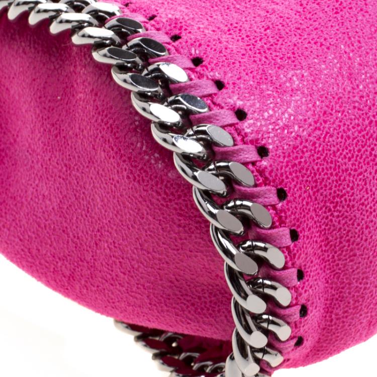 Pre Owned Stella McCartney Metallic Pink Faux Leather Mini Falabella Tote