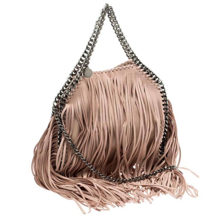مملوكة مسبقًا Stella McCartney Beige Faux Leather Small Falabella Fringe Tote