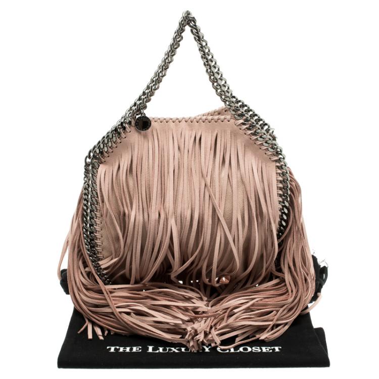 مملوكة مسبقًا Stella McCartney Beige Faux Leather Small Falabella Fringe Tote