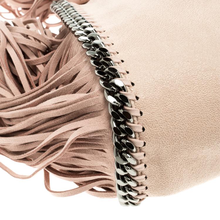 مملوكة مسبقًا Stella McCartney Beige Faux Leather Small Falabella Fringe Tote