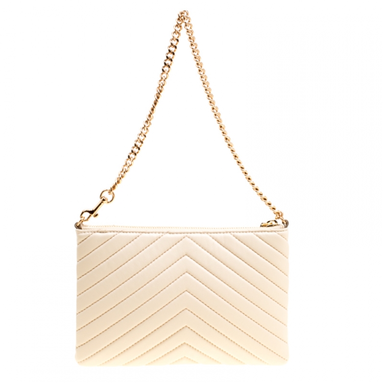 Pre Owned Stella McCartney Beige Faux Leather Stella Star Clutch