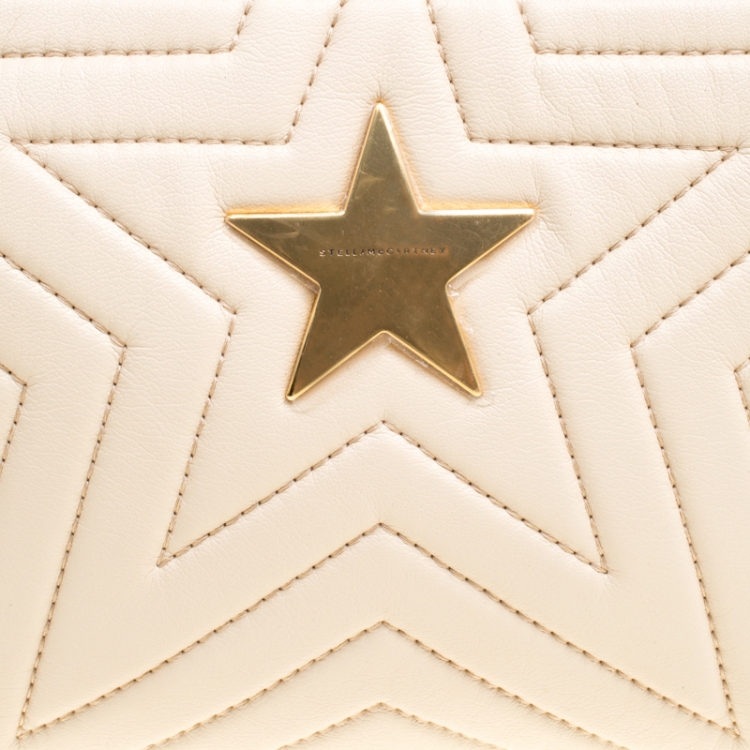 Pre Owned Stella McCartney Beige Faux Leather Stella Star Clutch