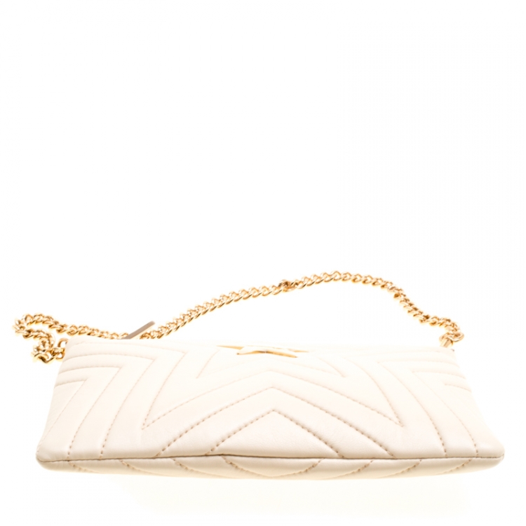Pre Owned Stella McCartney Beige Faux Leather Stella Star Clutch