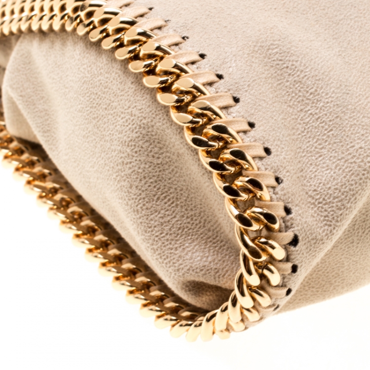 Pre Owned Stella McCartney Beige Faux Leather Mini Falabella Tote 