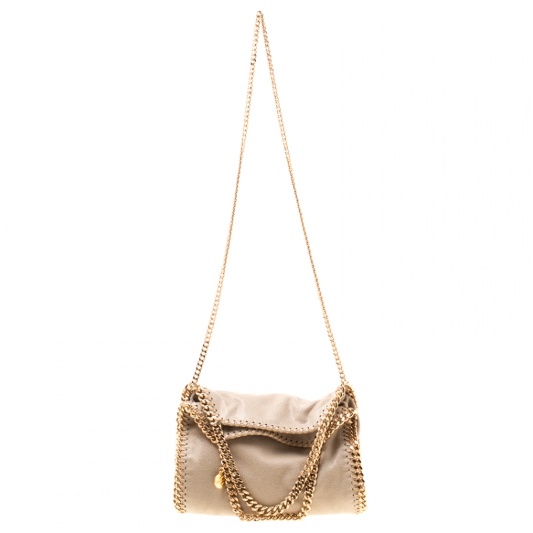 Pre Owned Stella McCartney Beige Faux Leather Mini Falabella Tote 