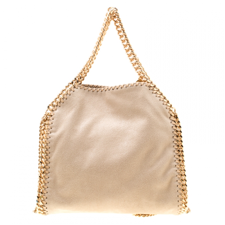 Pre Owned Stella McCartney Beige Faux Leather Mini Falabella Tote 