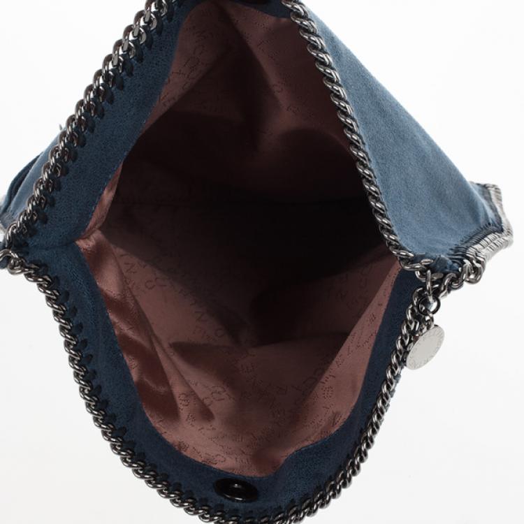 Pre Owned Stella McCartney Blue Falabella Shaggy Deer Foldover Clutch