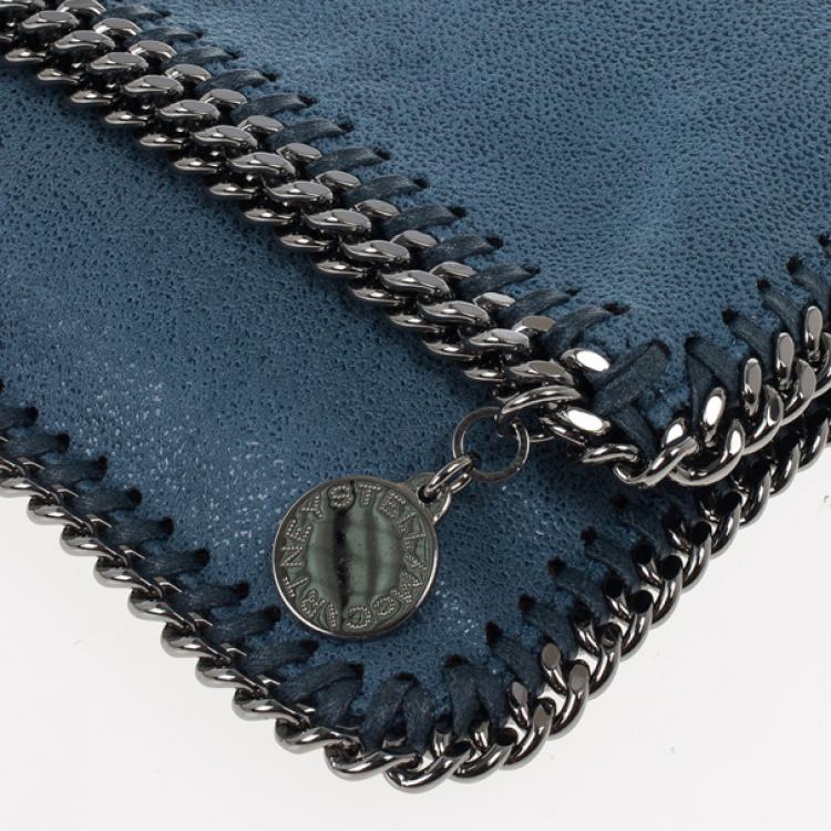 Pre Owned Stella McCartney Blue Falabella Shaggy Deer Foldover Clutch