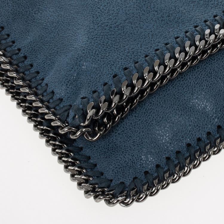 Pre Owned Stella McCartney Blue Falabella Shaggy Deer Foldover Clutch