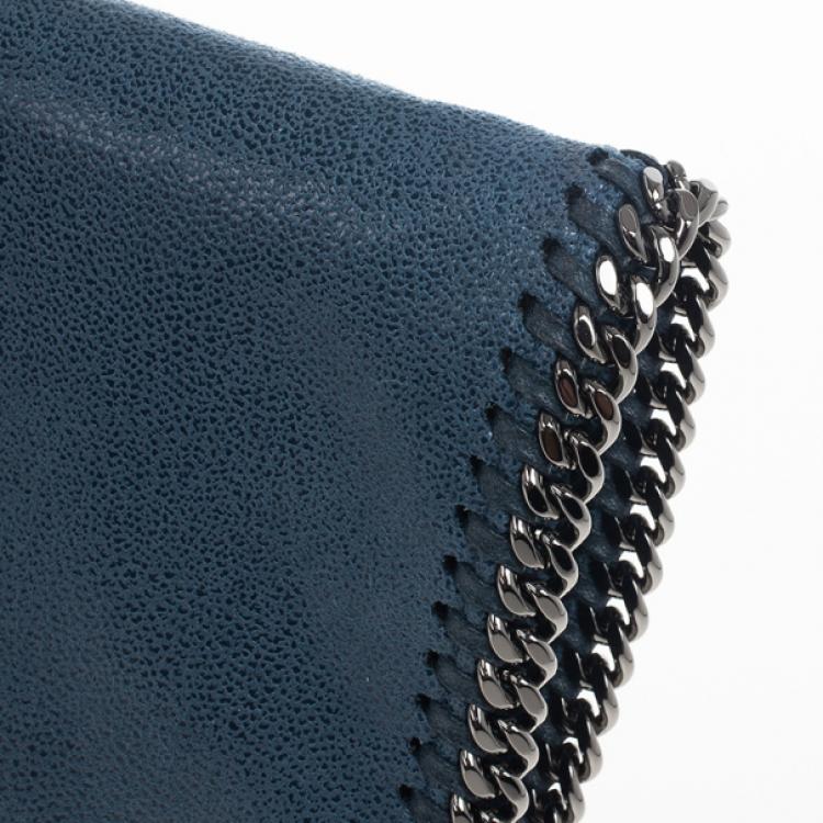 Pre Owned Stella McCartney Blue Falabella Shaggy Deer Foldover Clutch