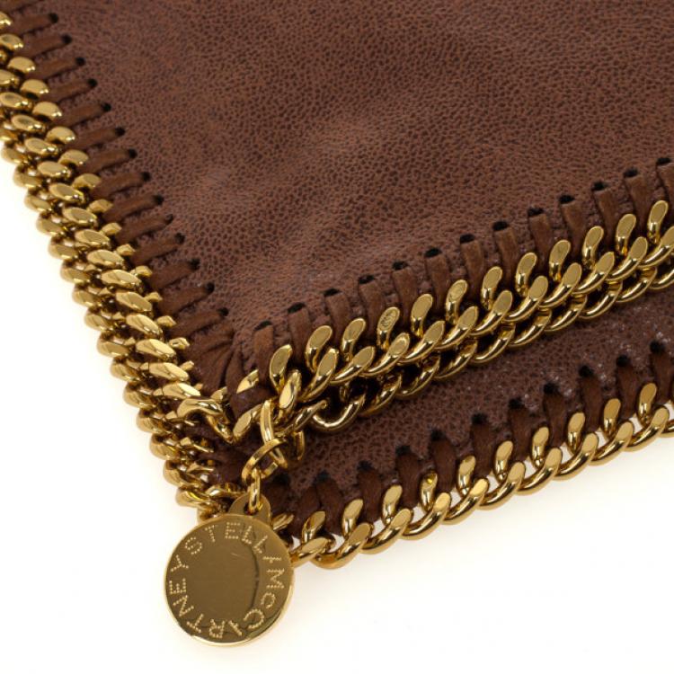 Pre Owned Stella McCartney Brown Falabella Shaggy Deer Fold Over Clutch 