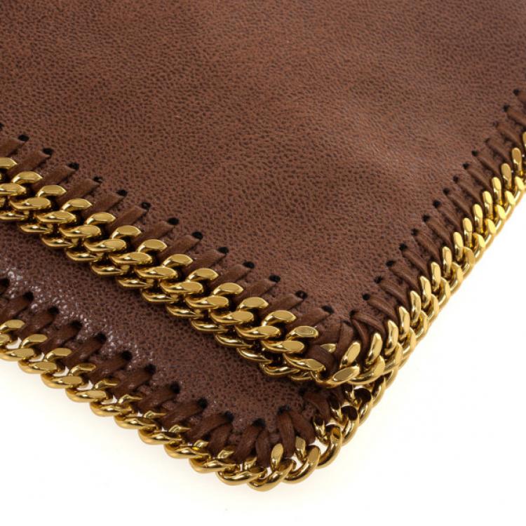 Pre Owned Stella McCartney Brown Falabella Shaggy Deer Fold Over Clutch 