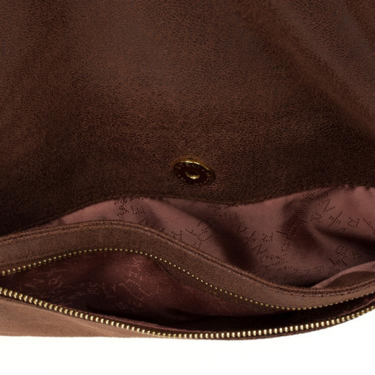 Pre Owned Stella McCartney Brown Falabella Shaggy Deer Fold Over Clutch 