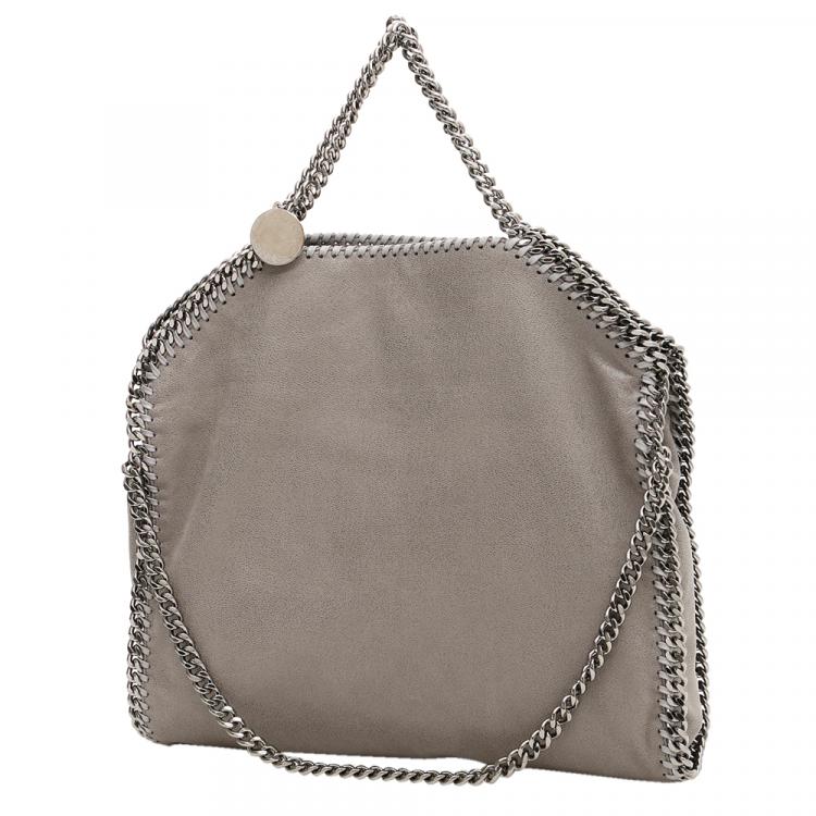 Pre Owned Stella McCartney Grey Leather Chain Falabella Tote Bag