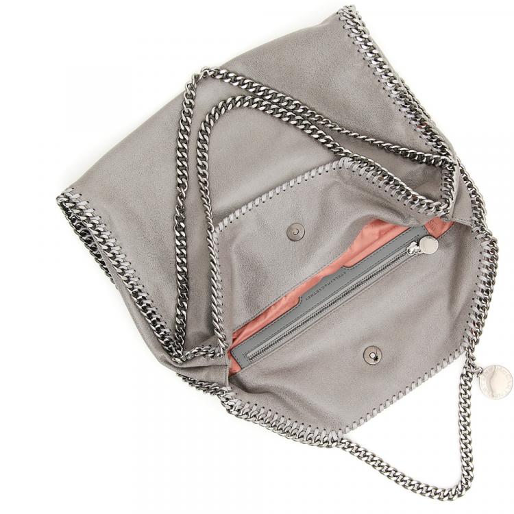 Pre Owned Stella McCartney Grey Leather Chain Falabella Tote Bag