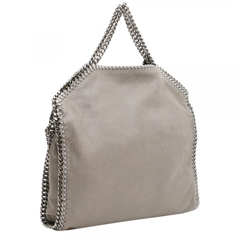Pre Owned Stella McCartney Grey Leather Chain Falabella Tote Bag