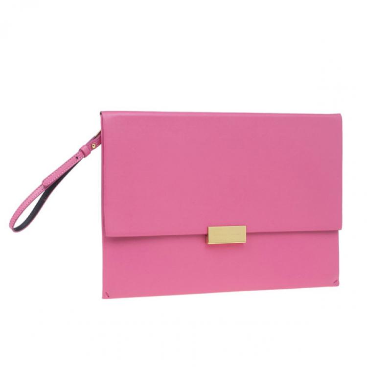 مملوكة مسبقًا Stella McCartney Pink Leather Beckett Clutch