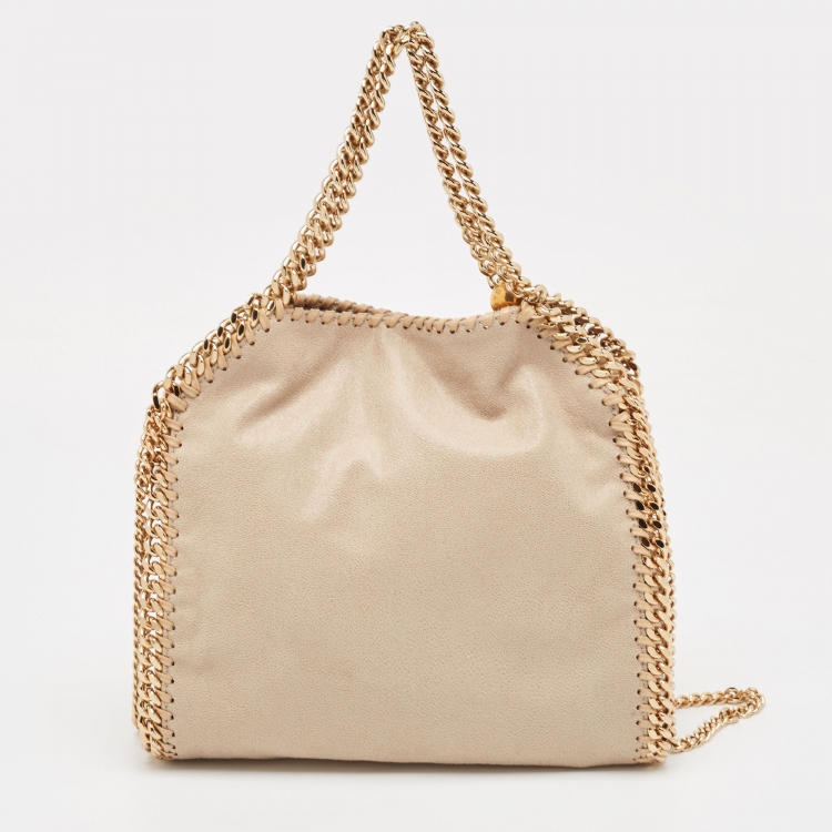 Pre Owned Stella McCartney Beige Faux Leather Mini Falabella Tote