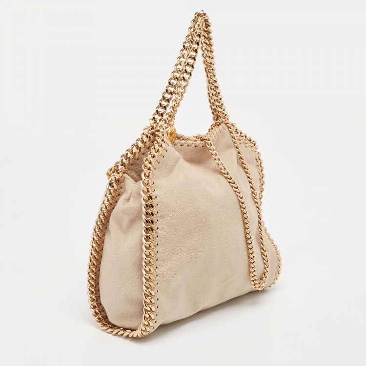 Pre Owned Stella McCartney Beige Faux Leather Mini Falabella Tote