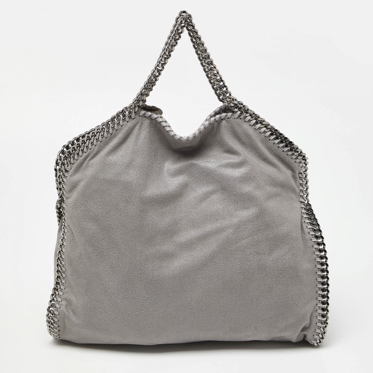 Pre Owned Stella McCartney Grey Faux Suede Falabella Tote