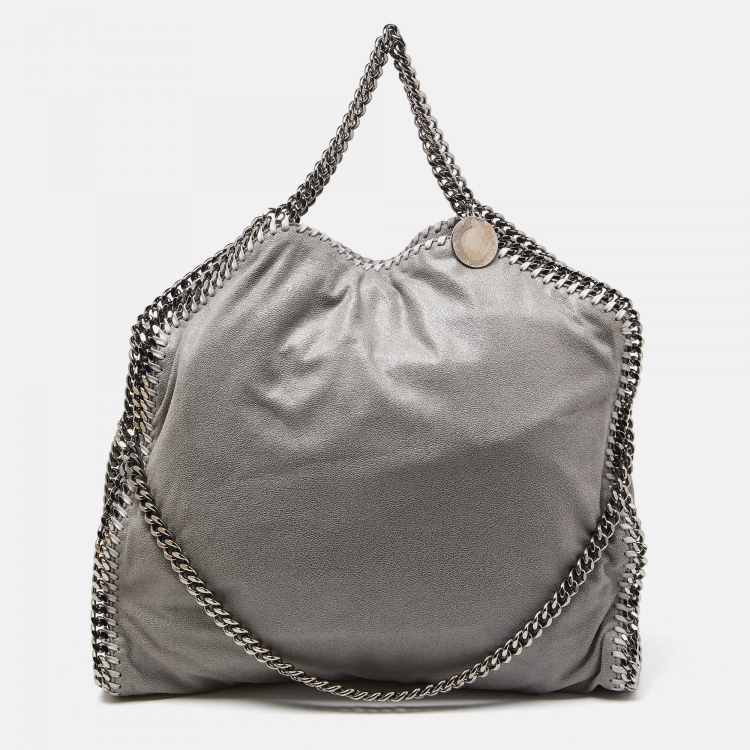 Pre Owned Stella McCartney Grey Faux Suede Falabella Tote